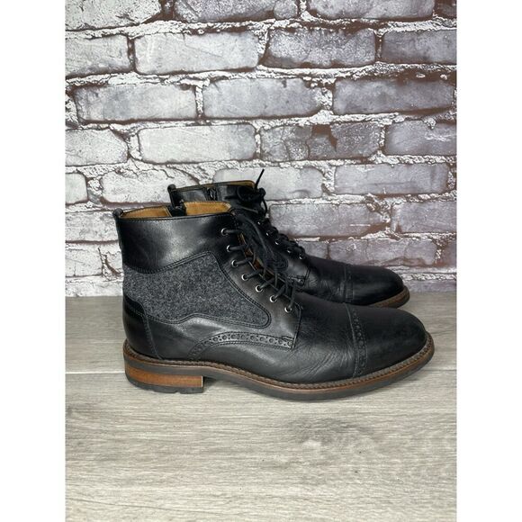 Johnson & Murphy 1850 Brogue Cap Toe Side Zip Lug Sole Tweed Ankle Boots Men 9.5 main image 15